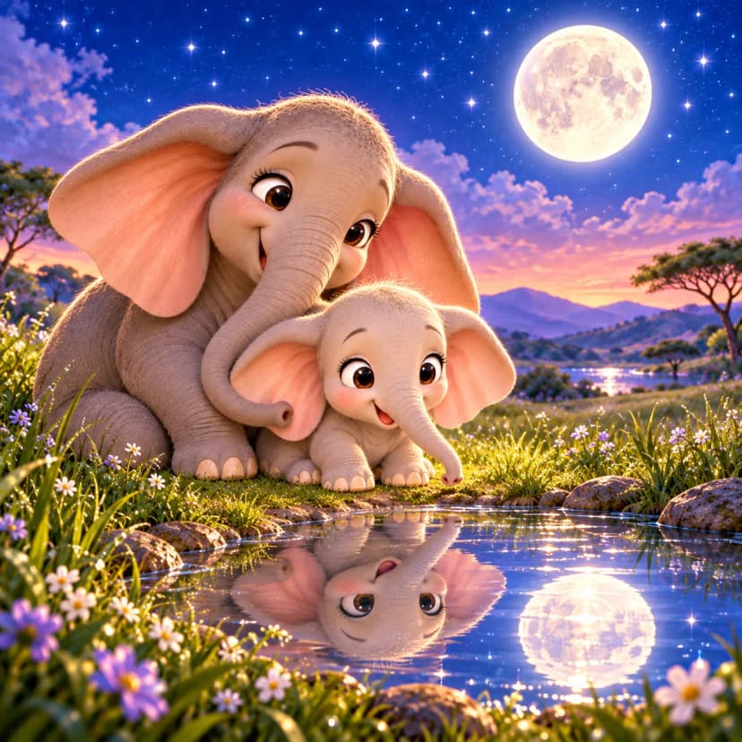 Ella the Elephant and the Puddle Moon