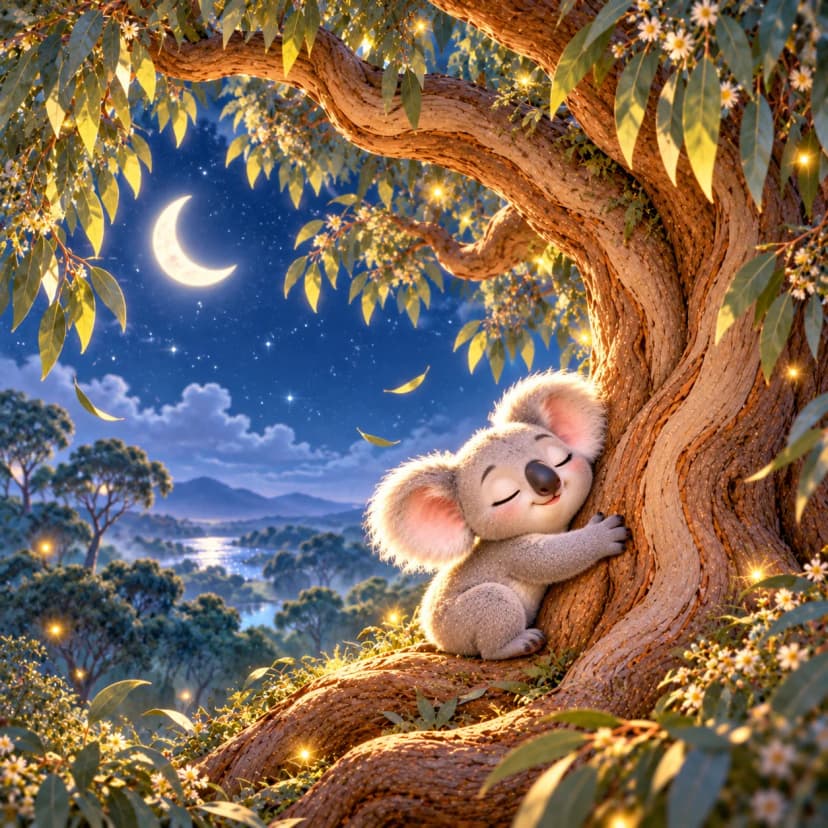 Kobi the Koala Hugs the Sleepy Tree